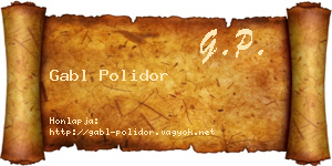Gabl Polidor névjegykártya